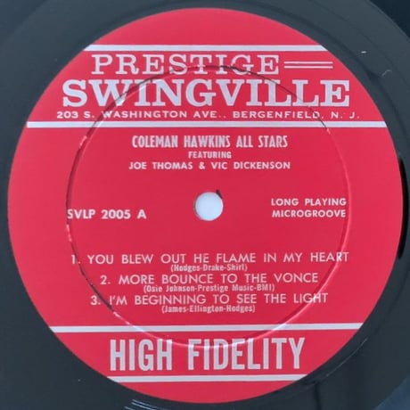 COLEMAN HAWKINS - feat. Joe Thomas & Vic Dickenson (SWINGVILLE SVLP2005)
