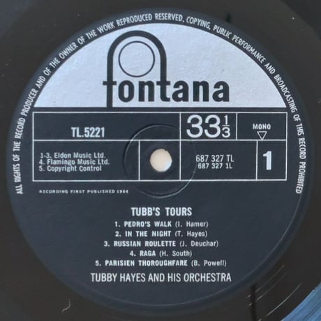 TUBBY HAYES - Tunbbs' Tours (FONTANA TL5221)