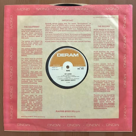 JOHN CAMERON - Off Centre (DERAM DML1044) Mono