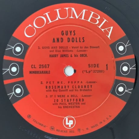 V.A.(Rosemary Clooney, Jo Stafford, Harry James, etc.) - Guys And Dolls (COLUMBIA CL2567)
