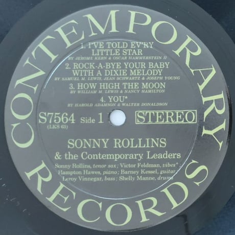 SONNY ROLLINS and The Contemporary Leaders (CONTEMPORARY S7564)