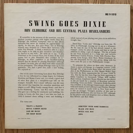 ROY ELDRIDGE - Swing Goes Dixie (VERVE MGV-1010)