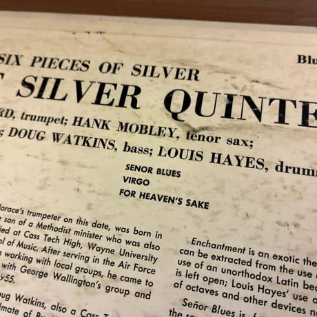 HORACE SILVER - 6 Pieces of Silver (BLUE NOTE BLP1539)