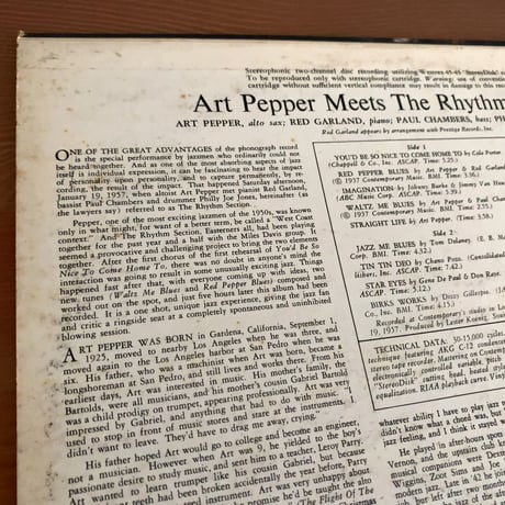 ART PEPPER - Meets The Rhythm Section (STEREO RECORDS S7018)
