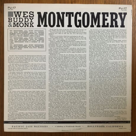 WES, BUDDY & MONK MONTGOMERY - Featuring Harold Land & Freddie Hubbard (PACIFIC JAZZ PJ-17)