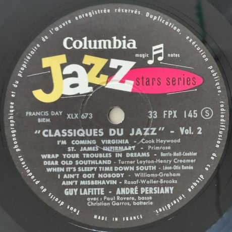 GUY LAFITTE - Les Classiques du Jazz Vol.2 (COLUMBIA FPX145)