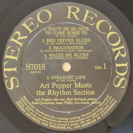 ART PEPPER - Meets The Rhythm Section (STEREO RECORDS S7018)