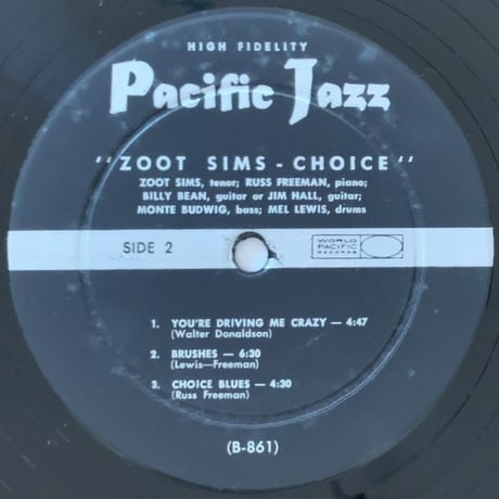 ZOOT SIMS - Choice (PACIFIC JAZZ PJ-20)