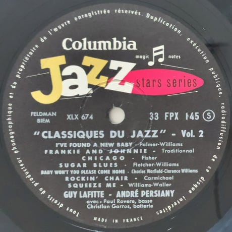 GUY LAFITTE - Les Classiques du Jazz Vol.2 (COLUMBIA FPX145)