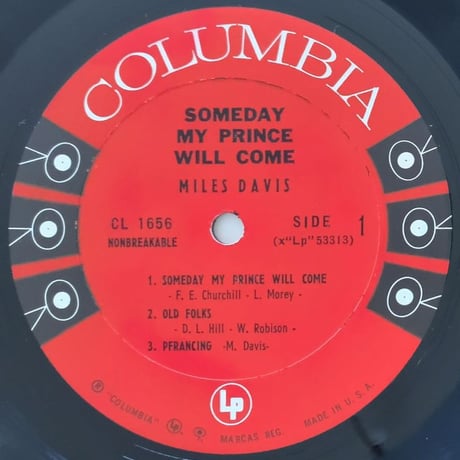 MILES DAVIS - Someday My Prince Will Come (COLUMBIA CL1656)