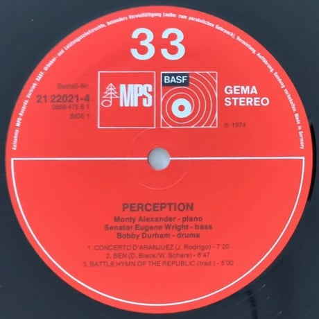 MONTY ALEXANDER - Perception (MPS 21 22021-4)