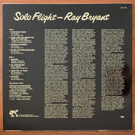 RAY BRYANT - Solo Flight (PABLO 2310 798)