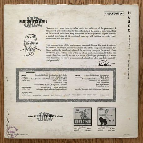 BILL HOLMAN - The Bill Holman Octet (CAPITOL H-6500)