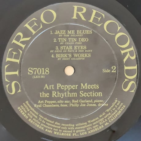 ART PEPPER - Meets The Rhythm Section (STEREO RECORDS S7018)