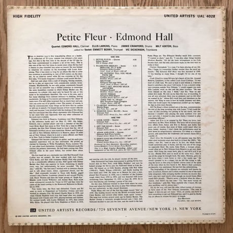 EDMOND HALL - Petite Fleur (UNITED ARTISTS UAL4028)