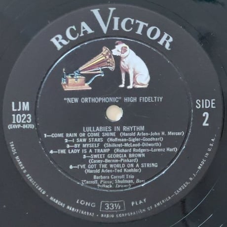 BARBARA CARROLL - Lullabies in Rhythm (RCA VICTOR LJM1023)