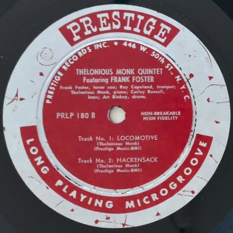 THELONIOUS MONK - Thelonious Monk Quintet (PRESTIGE PRLP180)