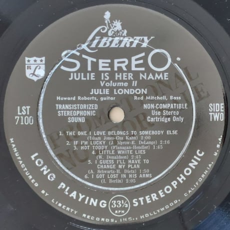 JULIE LONDON - Julie is Her Name (LIBERTY LST7100)