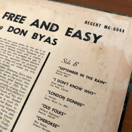 DON BYAS - Jazz… Free and Easy (REGENT RMG6044)
