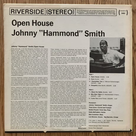 JOHNNY "HAMMOND" SMITH - Open House! (RIVERSIDE RS9482)