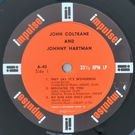 JOHN COLTRANE & JOHNNY HARTMAN - John Coltrane and Johnny Hartman (impulse! A-40)
