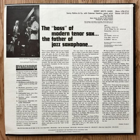 SONNY ROLLINS & COLEMAN HAWKINS - Sonny Meets Hawk! (RCA VICTOR LSP-2712)