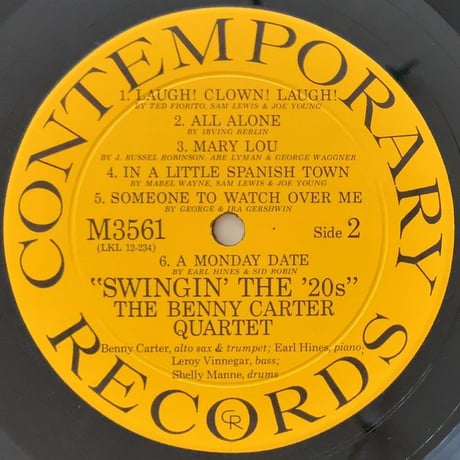 BENNY CARTER - Swingin' The '20s (CONTEMPORARY M3561)