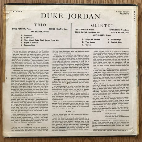 DUKE JORDAN - Trio / Quintet (SIGNAL S1202)