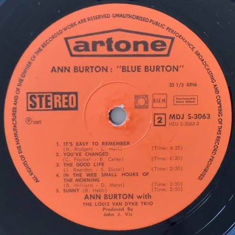 ANN BURTON - Blue Burton (ARTONE MDJS-3063)