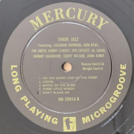 V.A.(Coleman Hawkins, Don Byas, Tab Smith, Corky Corcoran, etc.) - Tenor Jazz (MERCURY MG20016)