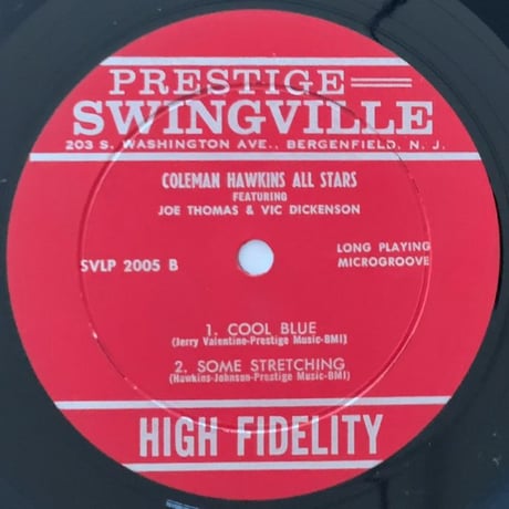COLEMAN HAWKINS - feat. Joe Thomas & Vic Dickenson (SWINGVILLE SVLP2005)