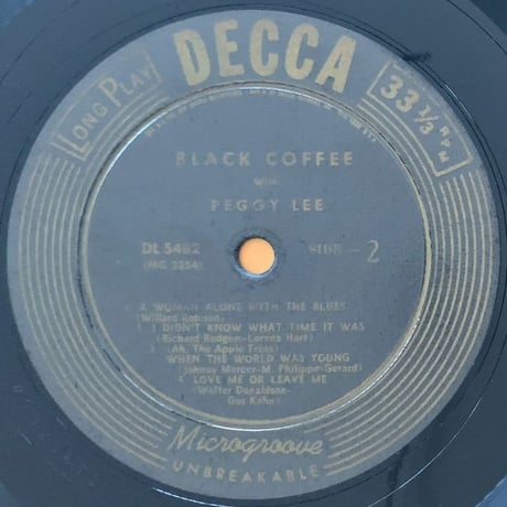 PEGGY LEE - Black Coffee (DECCA DL5482)