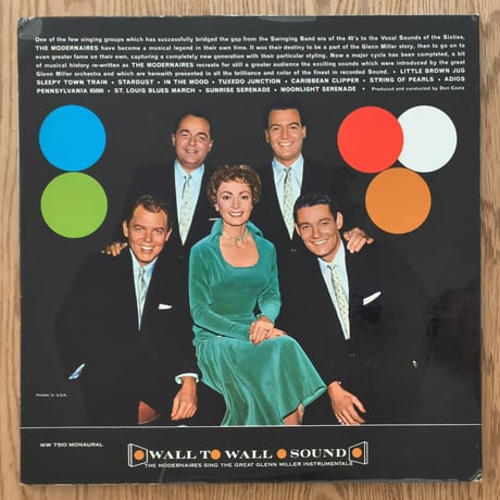 THE MODERNAIRES - Sings The Great Glenn Miller Instrumentals (UNITED ARTISTS WW-7510)