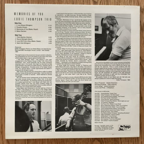 EDDIE THOMPSON - Memories Of You (HEP HEP2021)