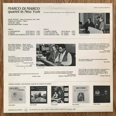 MARCO DI MARCO Quartet in New York (MODERN JAZZ MJC-0410)