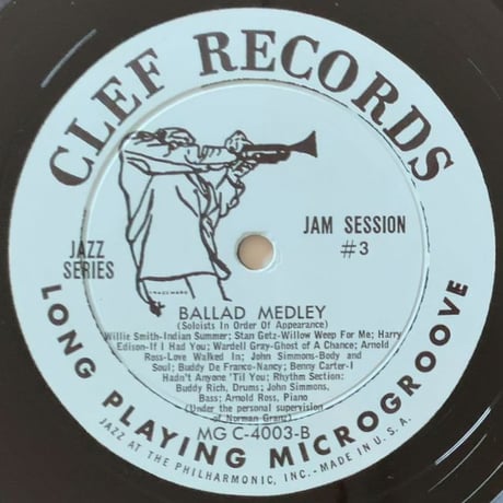 COUNT BASIE, WARDELL GRAY, STAN GETZ - Jam Session #3 (CLEF MGC-4003)
