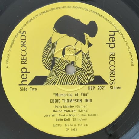 EDDIE THOMPSON - Memories Of You (HEP HEP2021)