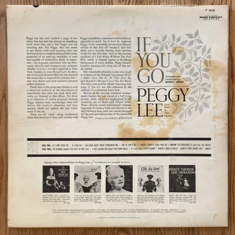 PEGGY LEE - If You Go (CAPITOL T1630)