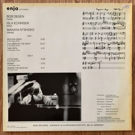 BOB DEGEN - Sequoia Song (ENJA 2072)