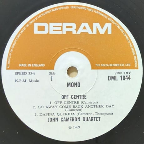 JOHN CAMERON - Off Centre (DERAM DML1044) Mono
