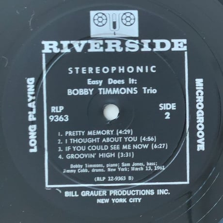 BOBBY TIMMONS - Easy Does It (RIVERSIDE RLP9363)