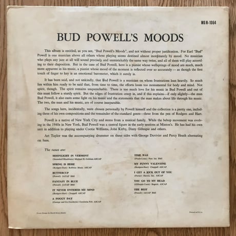 BUD POWELL - Moods (NORGRAN MGN-1064)