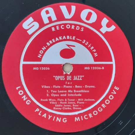 FRANK WESS, MILT JACKSON - Opus de Jazz (SAVOY MG12036)