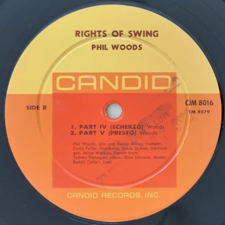 PHIL WOODS, CURTIS FULLER, SAHIB SHIHAB, TOMMY FLANAGAN - Rights of Swing (CANDID CJM8016)