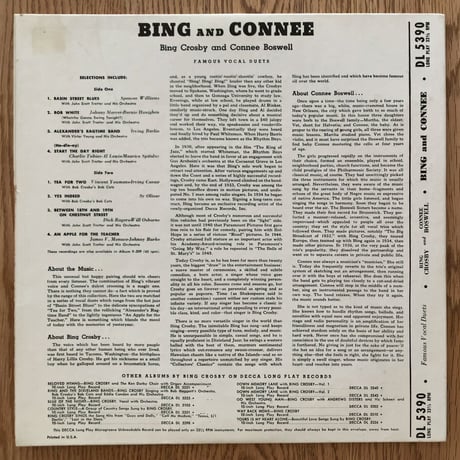 BING CROSBY & CONNIE BOSWELL - Bing and Connee (DECCA DL5390)