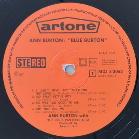 ANN BURTON - Blue Burton (ARTONE MDJS-3063)