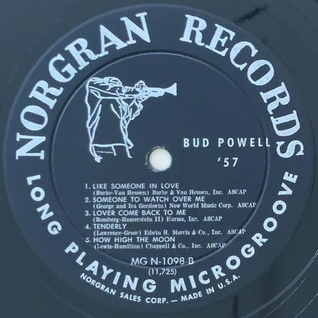BUD POWELL - Bud Powell '57 (NORGRAN MGN-1098)