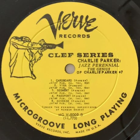 CHARLIE PARKER - Jazz Perennial (VERVE MGV-8009)