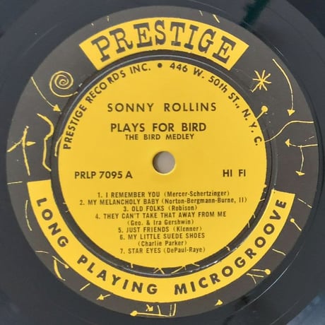 SONNY ROLLINS - Plays For Bird (PRESTIGE PRLP7095)