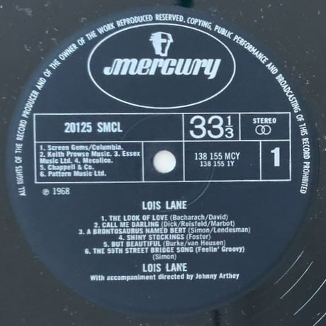 LOIS LANE - Lois Lane (MERCURY 20125SMCL)